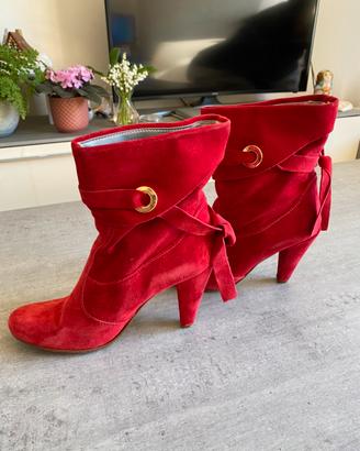 Stivaletto rosso scamosciato 39