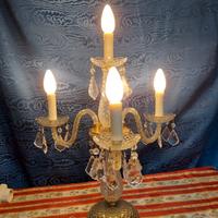 Lampada Da Tavolo Stile Francese Cristallo 4 luci