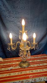 Lampada Da Tavolo Stile Francese Cristallo 4 luci