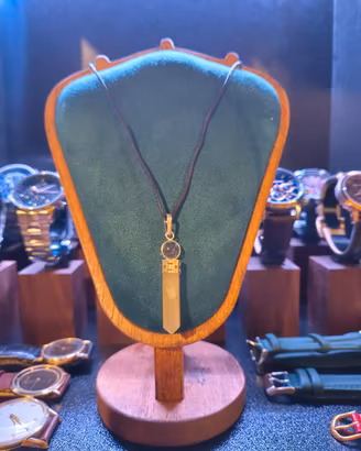 Collana Pendente Quarzo Citrino Cristallo 58cm