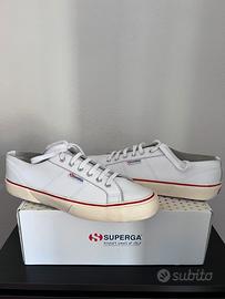 Superga 2490 Bold Soft Tumbled Leather White EU46