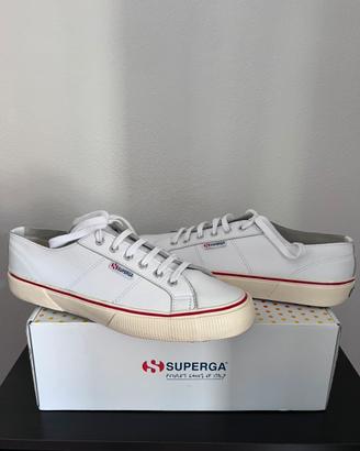 Superga 2490 Bold Soft Tumbled Leather White EU46