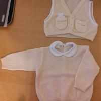 Set composto da maglioncino a manica lunga e gilet