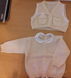 Set composto da maglioncino a manica lunga e gilet