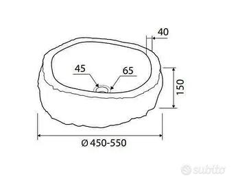 Lavabo da appoggio in pietra