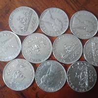 10 monete da 500 lire in argento