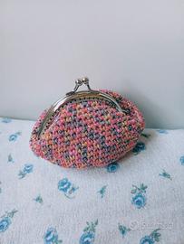 Portamonete uncinetto in cotone e lurex 