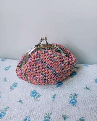 Portamonete uncinetto in cotone e lurex 