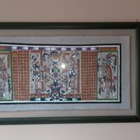 QUADRO DI PELLE  DIPINTA A MANO