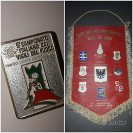 Vigili del Fuoco spilla e gagliardetto Trento '80s