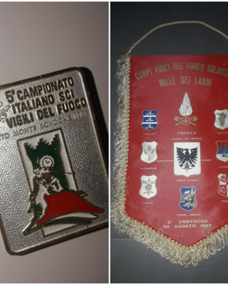 Vigili del Fuoco spilla e gagliardetto Trento '80s