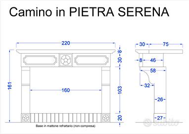 CAMINO IN PIETRA SERENA 220X161 h