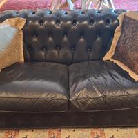 Divani Chesterfield Nero Vera Pelle 