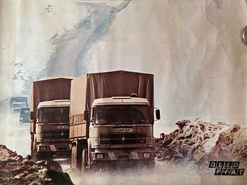 Poster Olio FIAT e autocarro OM 170 anni’70