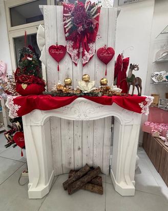 Cornice legno finto camino