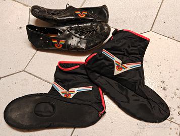 Scarpe (45/46) e copriscarpa bici vintage Vittoria