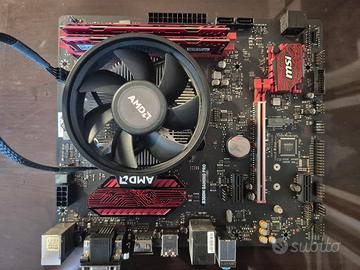 Blocco Scheda Madre MSI+ CPU Ryzen 5 1400+ RAM 2x4