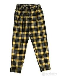 Pantaloni a quadri giallo e nero, taglia m