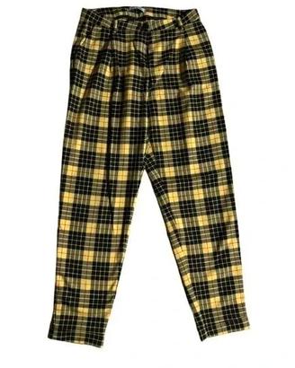 Pantaloni a quadri giallo e nero, taglia m