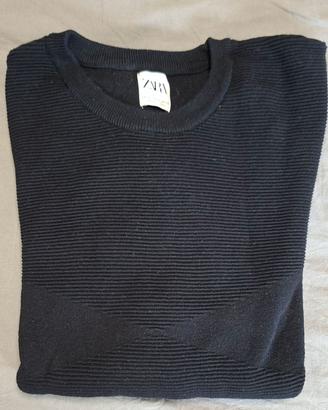Maglione Zara Uomo Nero Girocollo XL