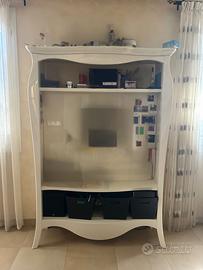 Mobile tv, vetrinetta, libreria