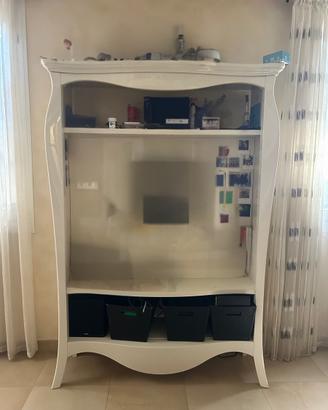 Mobile tv, vetrinetta, libreria
