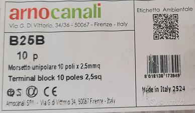 Morsetti elettrici unipolare 10 poli da 2,5mmq