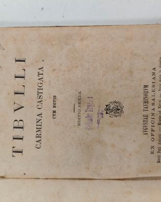 Libro latino Tibullo Carmina Castigata 1888