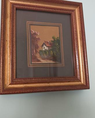 Quadro dipinto a mano in foglia oro 24 kt.