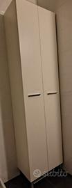 Mobile alto bagno bianco 2 ante + 5 ripiani vetro