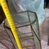 vetrinetta vintage vetro e ottone