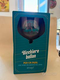 Bicchiere ballon di vetro con messaggio per papà