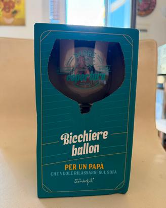 Bicchiere ballon di vetro con messaggio per papà