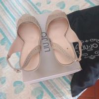 Liu-jo scarpe col tacco oro e strass