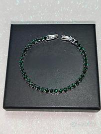 Bracciale Tennis Colore Verde Smeraldo 