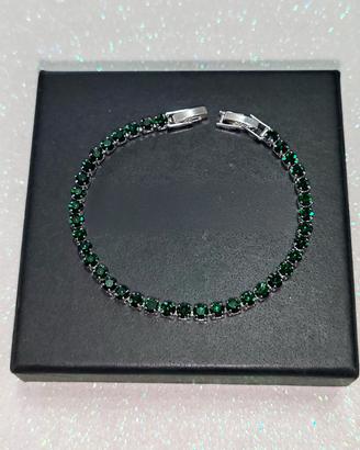 Bracciale Tennis Colore Verde Smeraldo 