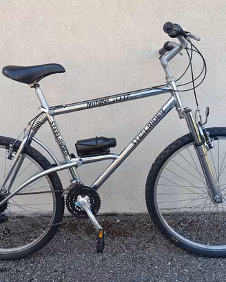 Bici MTB cromata, full suspension