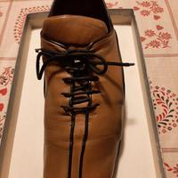 Scarpe donna stringate vera pelle n.40 color cuoio