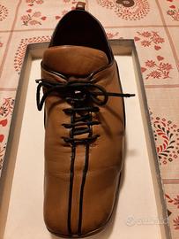 Scarpe donna stringate vera pelle n.40 color cuoio