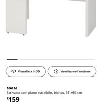 Scrivania con ripiano estraibile