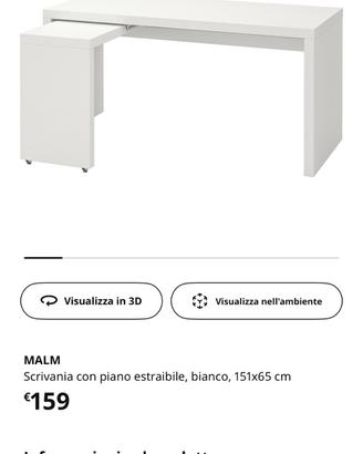 Scrivania con ripiano estraibile