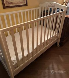 Lettino bambino con sbarre + materasso