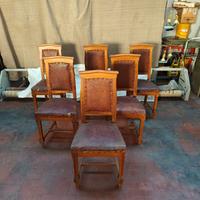 Sedie in pelle antiquariato da restaurare
