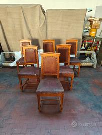 Sedie in pelle antiquariato da restaurare