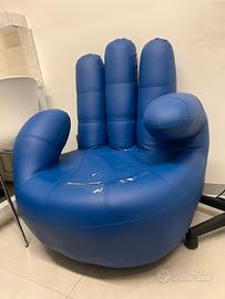 Poltrona a forma di mano vintage Pop Design - Blu