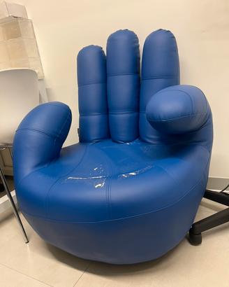 Poltrona a forma di mano vintage Pop Design - Blu