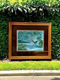 Quadro con paesaggio lacustre