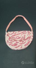 Borsetta vintage donna  perline rosa 
