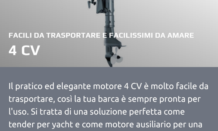 Fuoribordo motore Yamaha 4 cv
