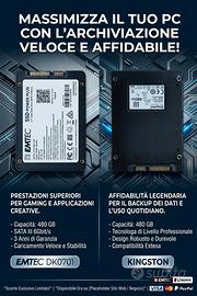  2 SSD da 480GB (Emtec e Kingston)